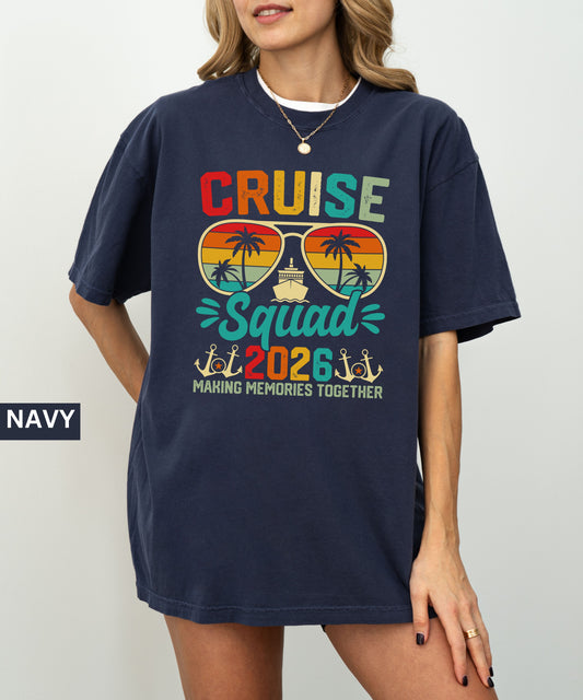 Cruise Squad 2026 T-Shirt — Retro Tropical Vacation Tee