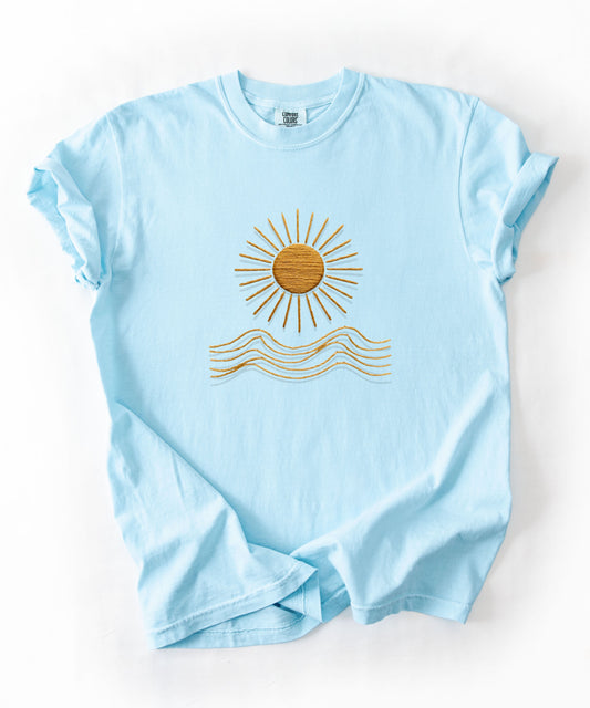 Comfort Colors® Sunset Beach Shirt, Coastal Summer T-Shirt, Sunset Shirt, Beach Vacation Tee, Summer Graphic Tee