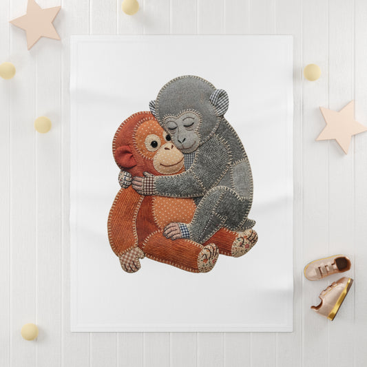 Team Punch Viral Monkey Baby Blanket | Punch Monkey Baby Gift | Cute Monkey Nursery Blanket | New Baby Humor Gift
