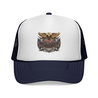250th Anniversary Trucker Cap — Vintage Eagle Patriotic Mesh Hat