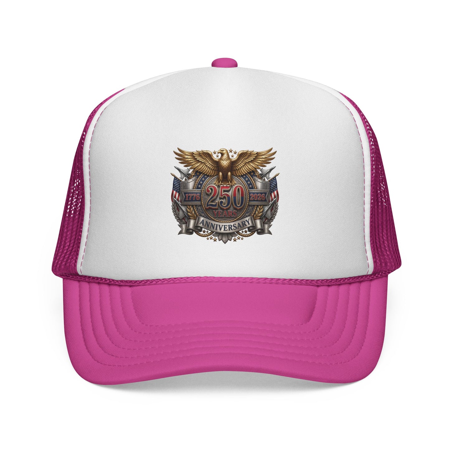 250th Anniversary Trucker Cap — Vintage Eagle Patriotic Mesh Hat