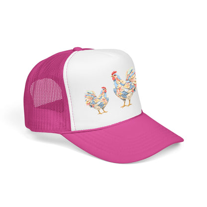 Colorful Rooster Trio Trucker Hat