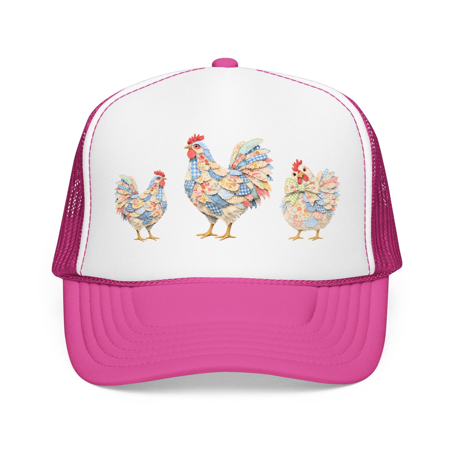 Colorful Rooster Trio Trucker Hat