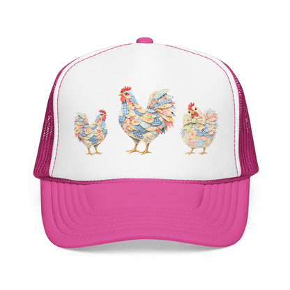 Colorful Rooster Trio Trucker Hat