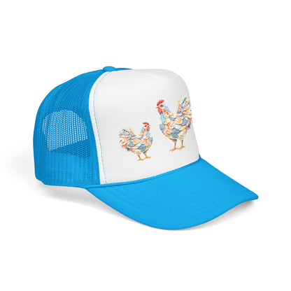 Colorful Rooster Trio Trucker Hat