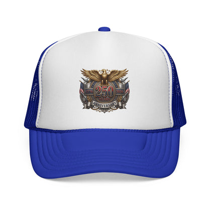 250th Anniversary Trucker Cap — Vintage Eagle Patriotic Mesh Hat