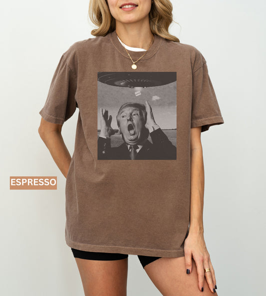 Trump UFO Epstein Files Shirt – Political Satire Tee, Funny Anti Trump Alien Conspiracy Shirt, Viral Meme Graphic Tee