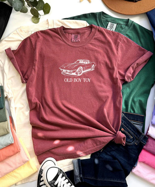 Old Boy Toy Classic Car tshirt – Vintage Hot Rod Crewneck, Retro Car Enthusiast t-shirt, Classic Auto Lover Gift for Men