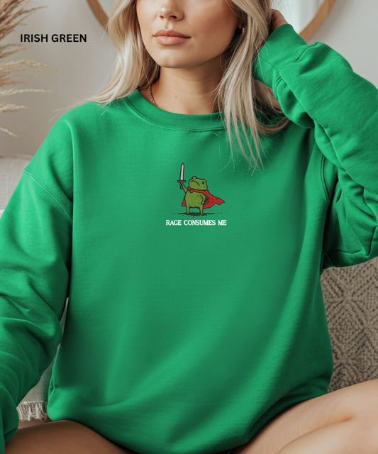 Rage consumes me Frog Warrior Crewneck Sweatshirt - Unisex Heavy Blend™ Casual Wear
