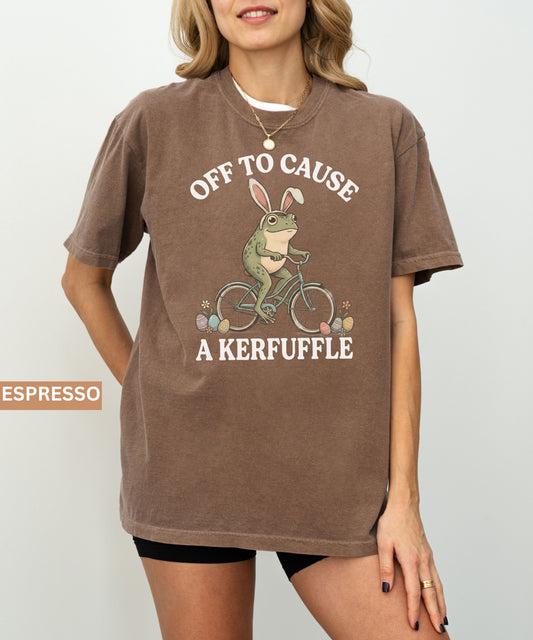 Off to Cause a Kerfuffle Frog T-Shirt — Feral Frog Chaos Tee