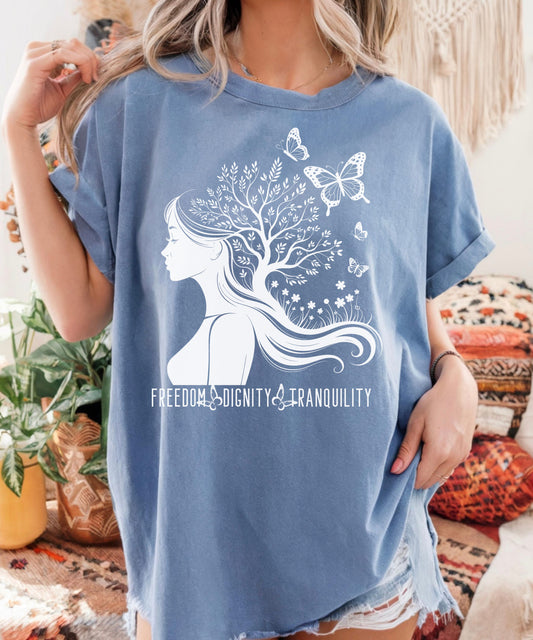 Freedom Dignity Tranquility T-Shirt, Resist Movement Shirt, FDT Protest Graphic Tee, Empowerment Activist Unisex Top