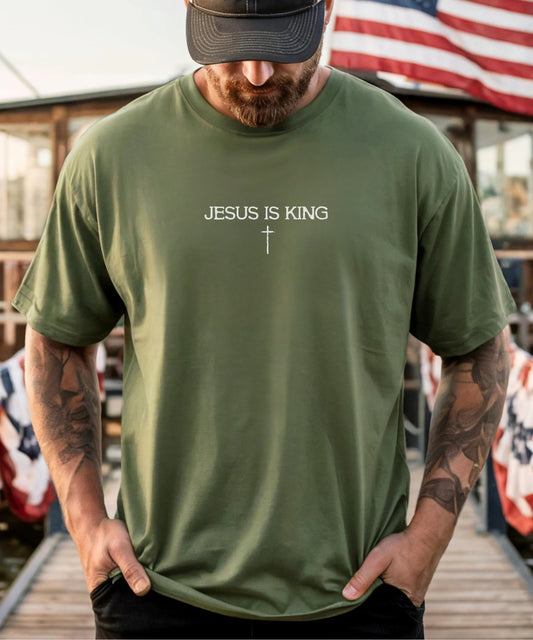 Comfort Colors Jesus Is King Shirt, Christian Faith T-Shirt, Minimalist Religious Tee, Worship Apparel, Inspirational Christian Gift, Comfort Colors Tee