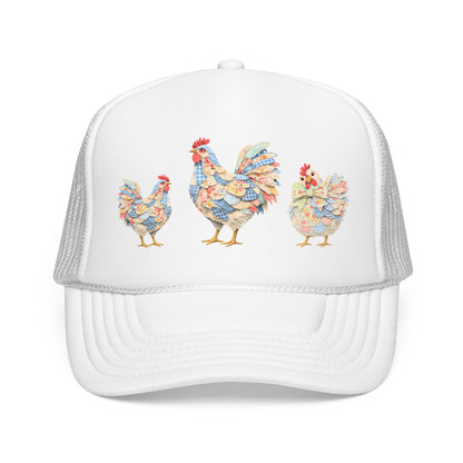 Colorful Rooster Trio Trucker Hat