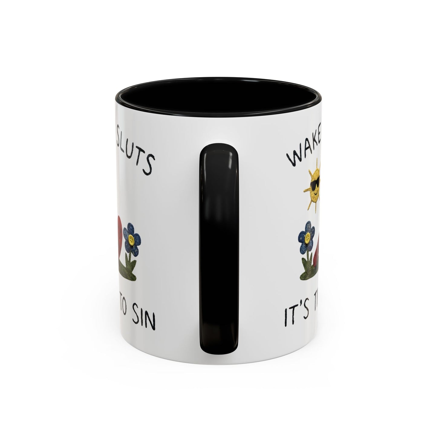 Wake Up Sluts Coffee Mug — Funny Worm & Sun 11/15oz Accent Mug