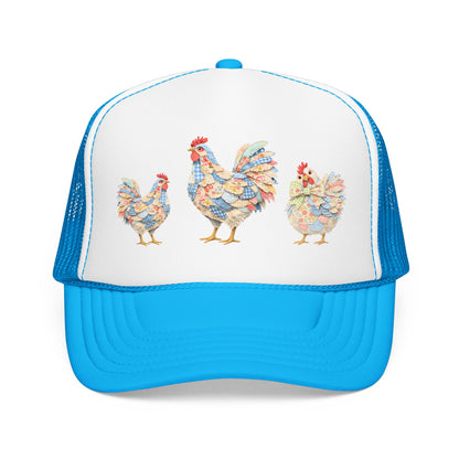 Colorful Rooster Trio Trucker Hat