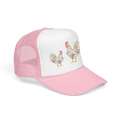 Colorful Rooster Trio Trucker Hat